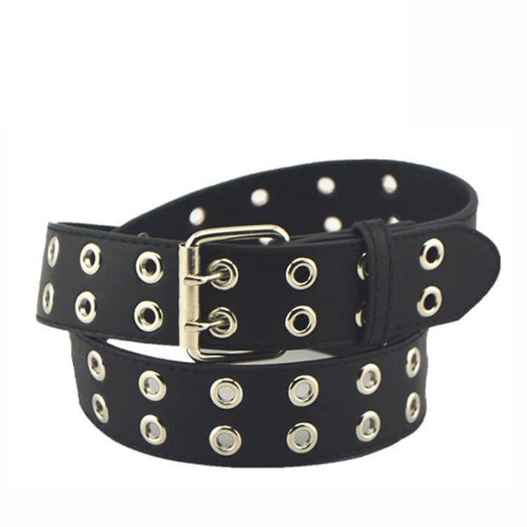 image-Air Eye Belt Men's Punk Double-breasted Pin Buckle Belt