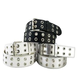 image-Air Eye Belt Men's Punk Double-breasted Pin Buckle Belt