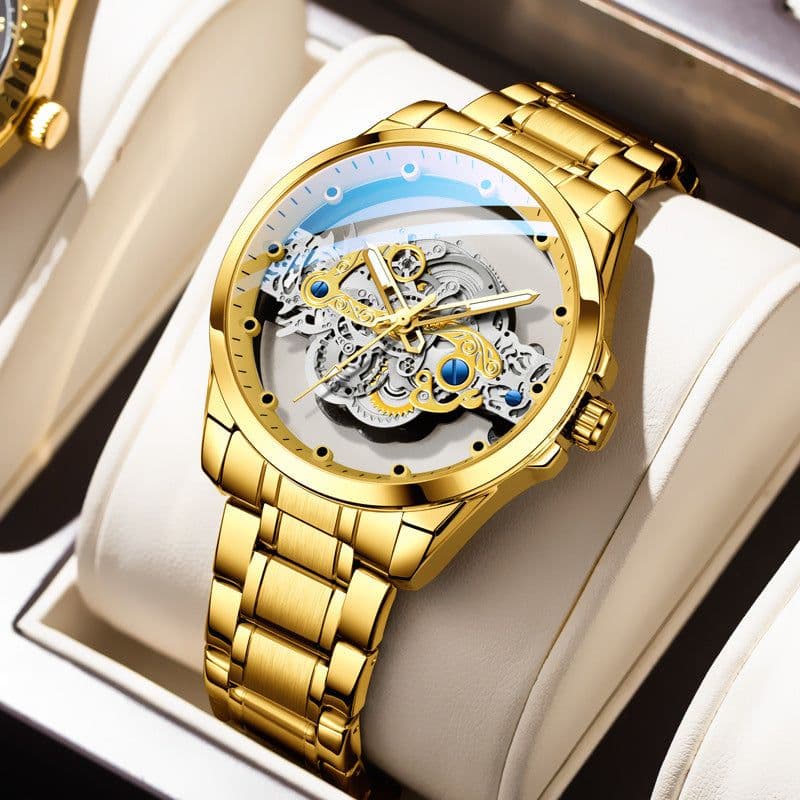 image-Treg Double-Sided Hollow Tourbillon Watch Men Steel 40mm