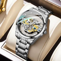 image-Treg Double-Sided Hollow Tourbillon Watch Men Steel 40mm