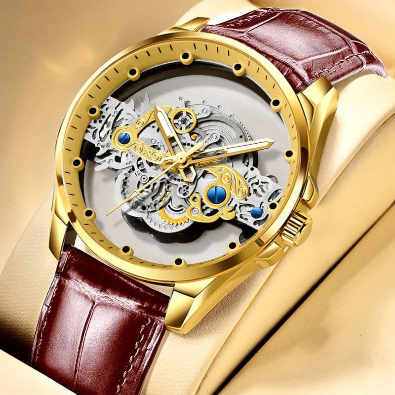 image-Treg Double-Sided Hollow Tourbillon Watch Men Steel 40mm