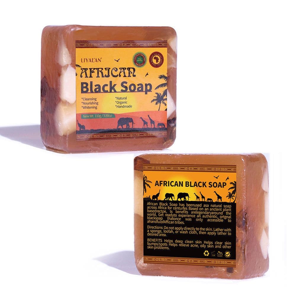 image-African Black Soap Body Cleansing Bath Soap 110g