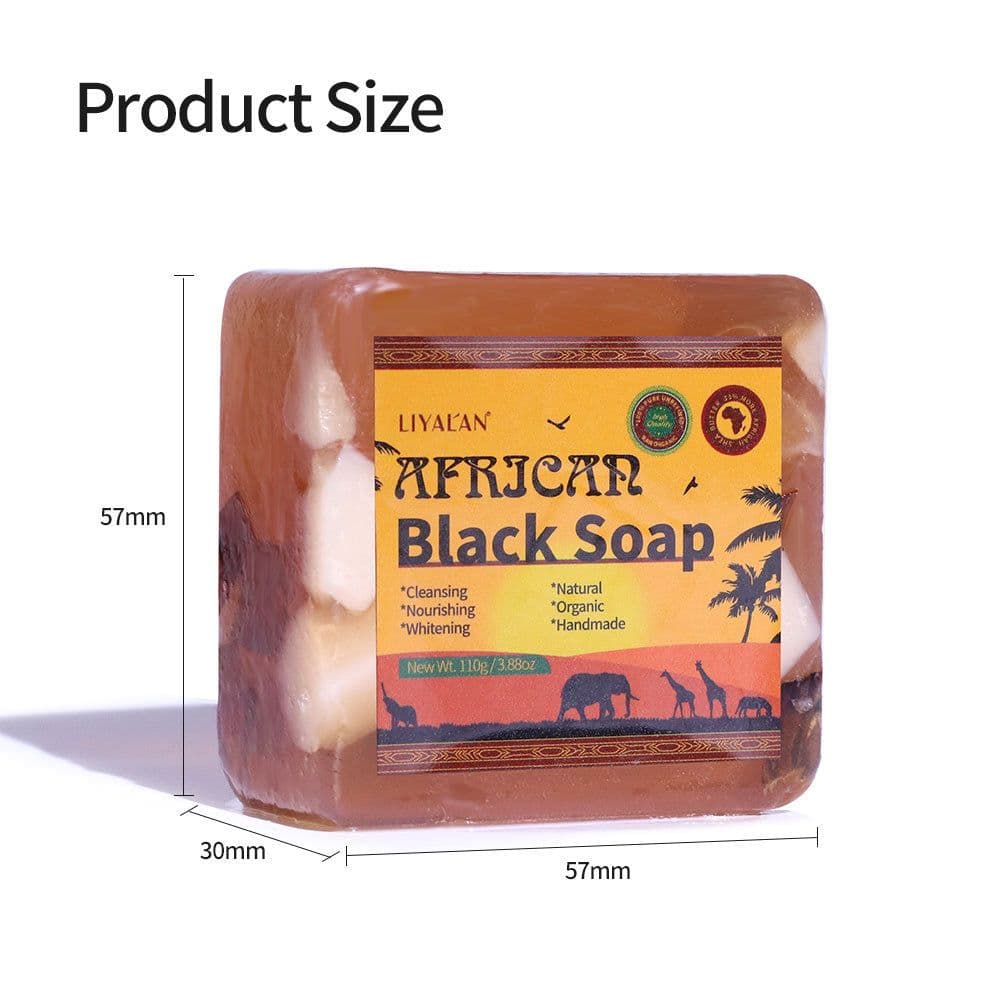 image-African Black Soap Body Cleansing Bath Soap 110g