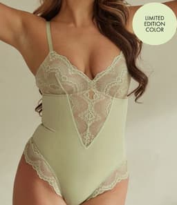 image-Women's Polyester Lace Stitching Jumpsuit Lingerie Black
