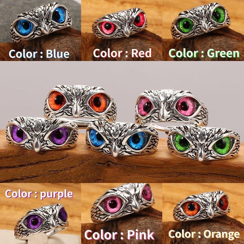 image-Vintage Alloy Owl Ring Adjustable Women's Jewelry