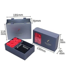 image-Jewelry Box with Roses Gift Set Ring Necklace Earring Storage