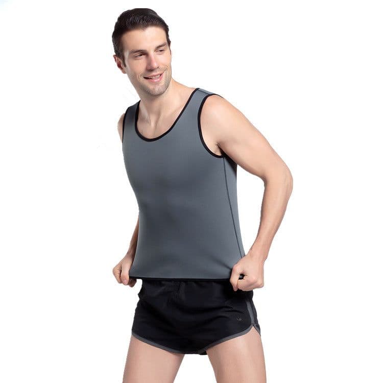 image-Neoprene Sauna Vest Body Shaper Waist Trainer for Men