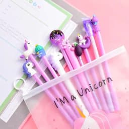 image-Cartoon Gel Pen Set Student Stationery Pink Signature Pens