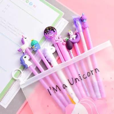 image-Cartoon Gel Pen Set Student Stationery Pink Signature Pens
