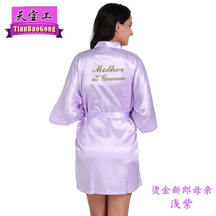 image-Tianbaogong Satin Silk Wedding Robe for Mother of Groom