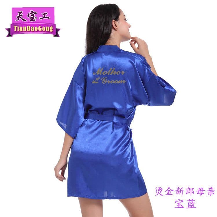 image-Tianbaogong Satin Silk Wedding Robe for Mother of Groom