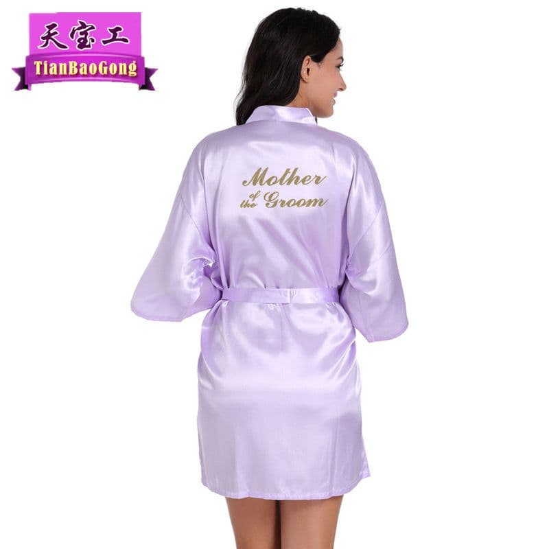 image-Tianbaogong Satin Silk Wedding Robe for Mother of Groom