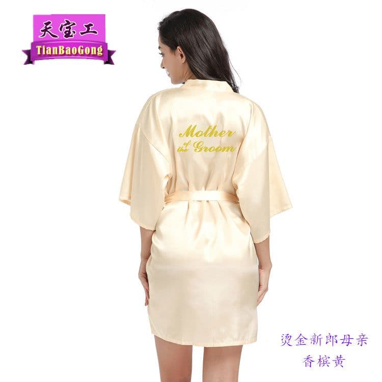 image-Tianbaogong Satin Silk Wedding Robe for Mother of Groom