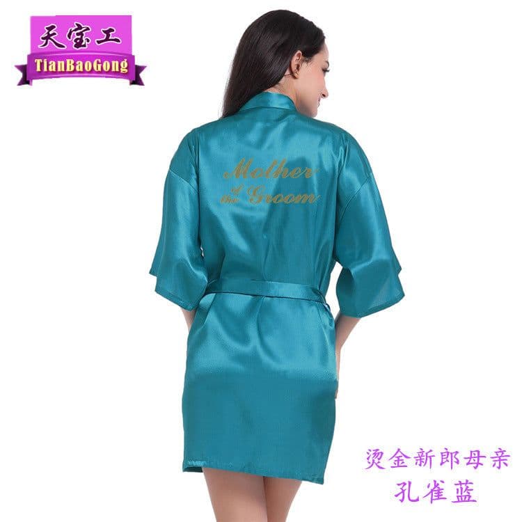image-Tianbaogong Satin Silk Wedding Robe for Mother of Groom