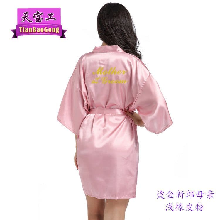 image-Tianbaogong Satin Silk Wedding Robe for Mother of Groom