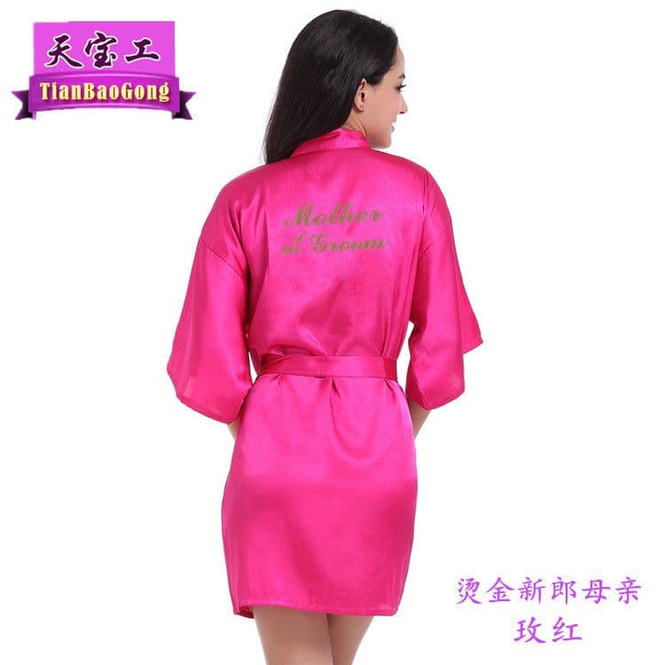 image-Tianbaogong Satin Silk Wedding Robe for Mother of Groom