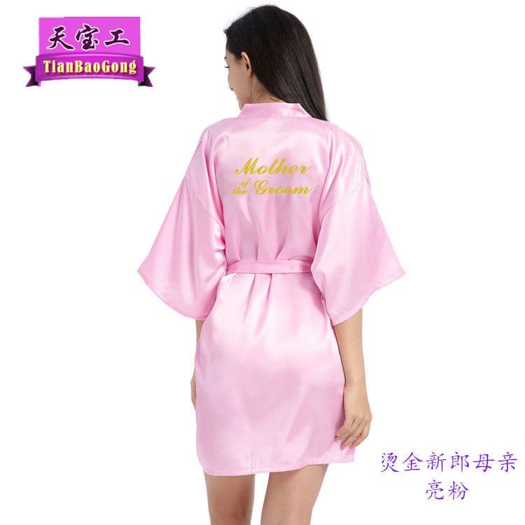 image-Tianbaogong Satin Silk Wedding Robe for Mother of Groom