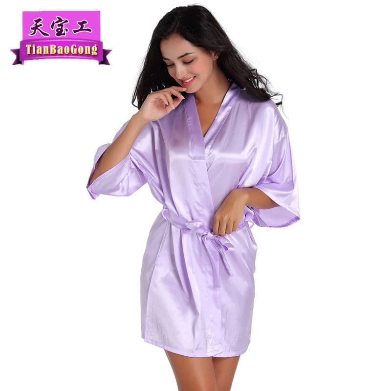 image-Tianbaogong Satin Silk Wedding Robe for Mother of Groom