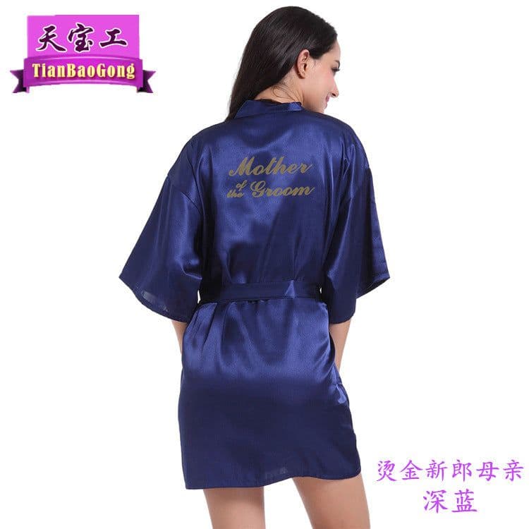 image-Tianbaogong Satin Silk Wedding Robe for Mother of Groom