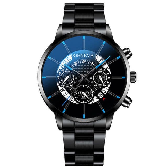 image-Men Stainless Steel Quartz Watch Calendar Business Casual