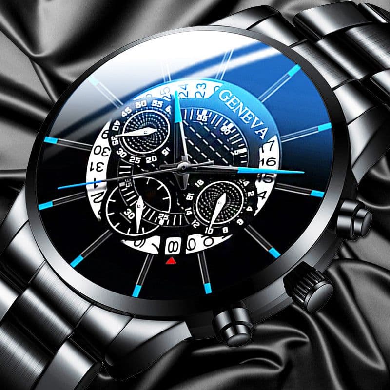 image-Men Stainless Steel Quartz Watch Calendar Business Casual