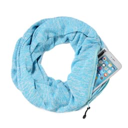 image-Unisex Pocket Scarf with Zipper 25x160cm Mixed-Color Wool