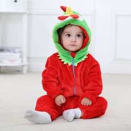 image-MICHLEY Baby Flannel Hooded Jumpsuit Long Sleeve Romper Costume
