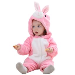image-MICHLEY Baby Flannel Hooded Jumpsuit Long Sleeve Romper Costume