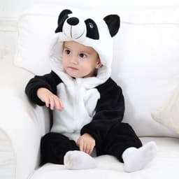 image-MICHLEY Baby Flannel Hooded Jumpsuit Long Sleeve Romper Costume