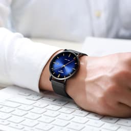 image-Nibosi Men's Quartz Watch 2362 Mesh Band Waterproof Calendar