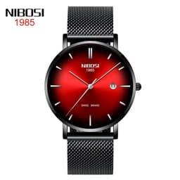 image-Nibosi Men's Quartz Watch 2362 Mesh Band Waterproof Calendar