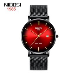 image-Nibosi Men's Quartz Watch 2362 Mesh Band Waterproof Calendar