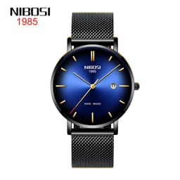 image-Nibosi Men's Quartz Watch 2362 Mesh Band Waterproof Calendar