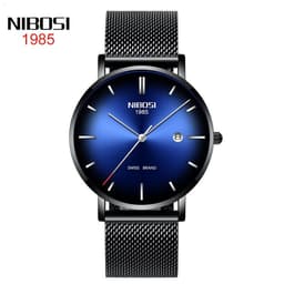 image-Nibosi Men's Quartz Watch 2362 Mesh Band Waterproof Calendar