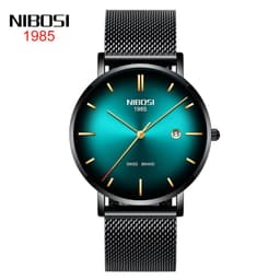 image-Nibosi Men's Quartz Watch 2362 Mesh Band Waterproof Calendar