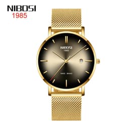 image-Nibosi Men's Quartz Watch 2362 Mesh Band Waterproof Calendar