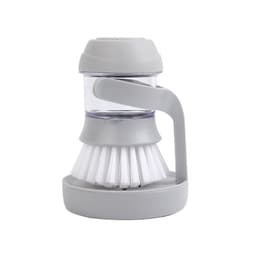 image-Kitchen Pot Dish Scrub Brush Refillable Cleaning Brush Grey
