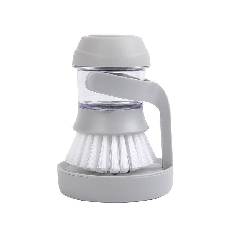 image-Kitchen Pot Dish Scrub Brush Refillable Cleaning Brush Grey