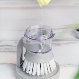 image-Kitchen Pot Dish Scrub Brush Refillable Cleaning Brush Grey