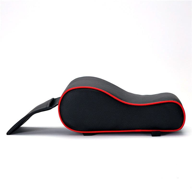 image-Car Armrest Box Mat Memory Foam Leather Coffee Color
