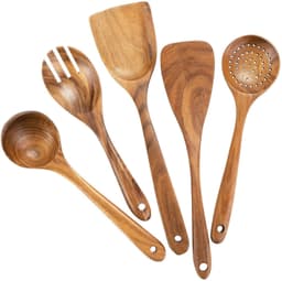 image-Jinmu Wooden Cooking Spatula Long Handle Teak Non-Stick Pan Spoon