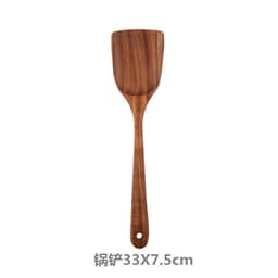 image-Jinmu Wooden Cooking Spatula Long Handle Teak Non-Stick Pan Spoon