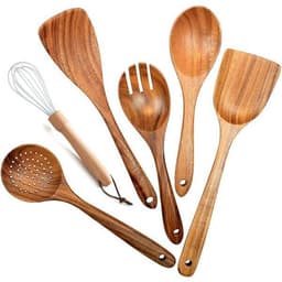 image-Jinmu Wooden Cooking Spatula Long Handle Teak Non-Stick Pan Spoon