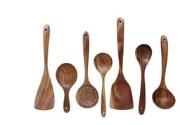 image-Jinmu Wooden Cooking Spatula Long Handle Teak Non-Stick Pan Spoon