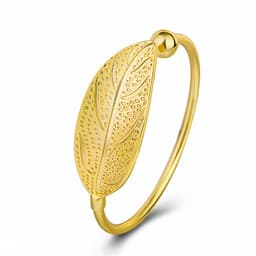 image-Leaf Bracelet Open Cuff Copper Branch Design Silver