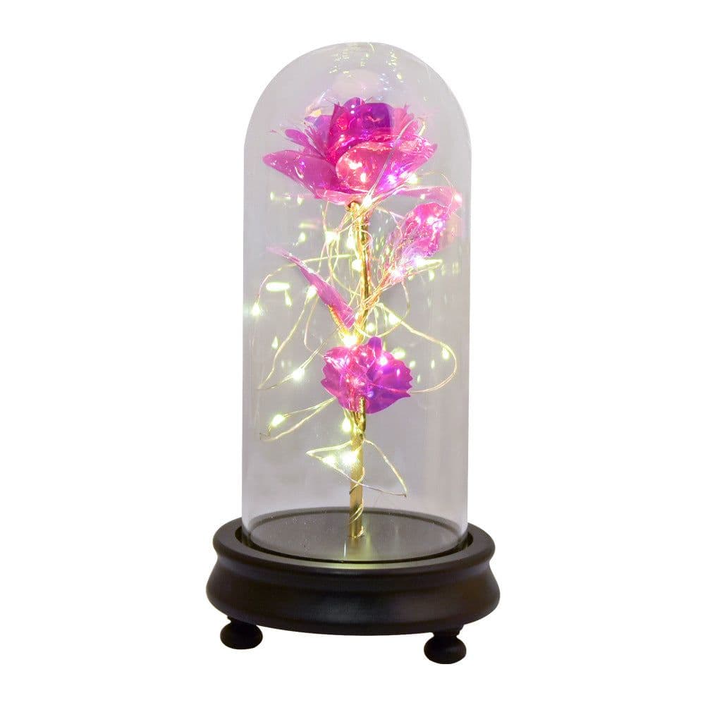 image-24k Gold Foil Rose with Glass Cover Valentine's Gift Decoration