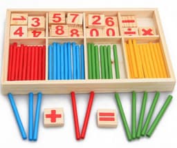 image-Wooden Counting Sticks Montessori Math Teaching Toy