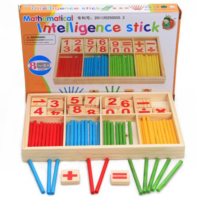 image-Wooden Counting Sticks Montessori Math Teaching Toy
