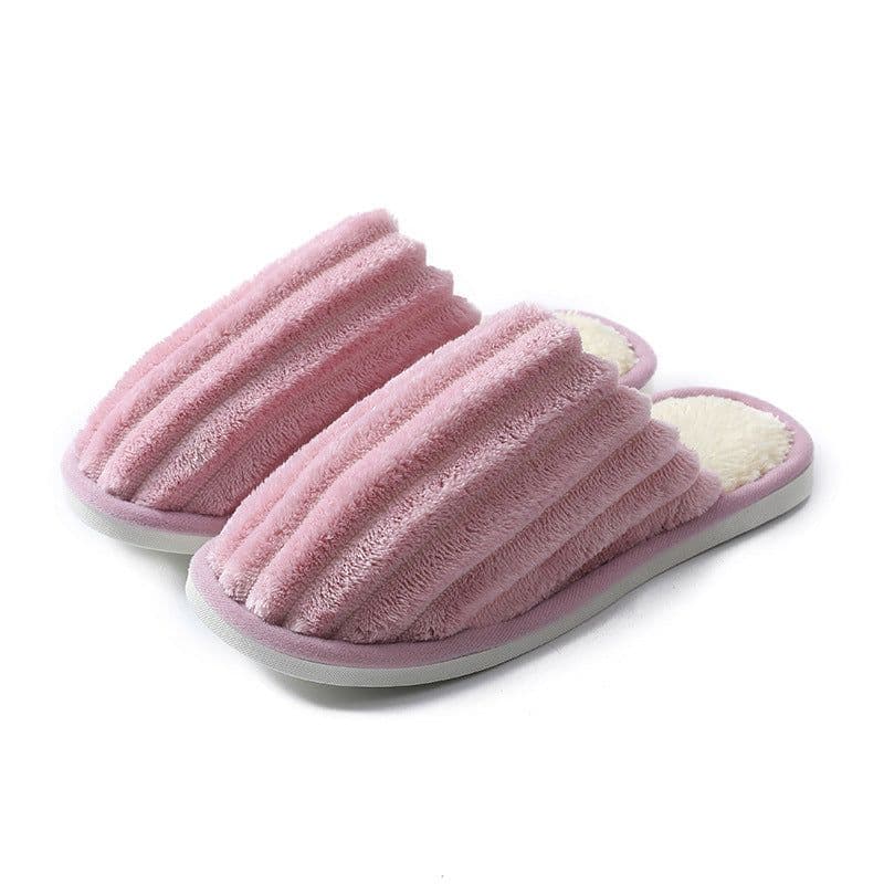 image-Qianliang Cotton Slippers Unisex Indoor Plush Non-Slip Home Shoes