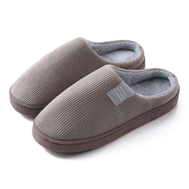 image-Qianliang Cotton Slippers Unisex Indoor Plush Non-Slip Home Shoes
